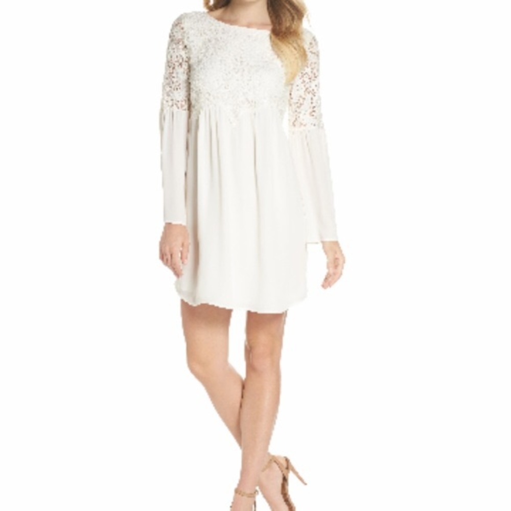 NWT Chelsea28 Bell Sleeve Medium Lace-Top Dress